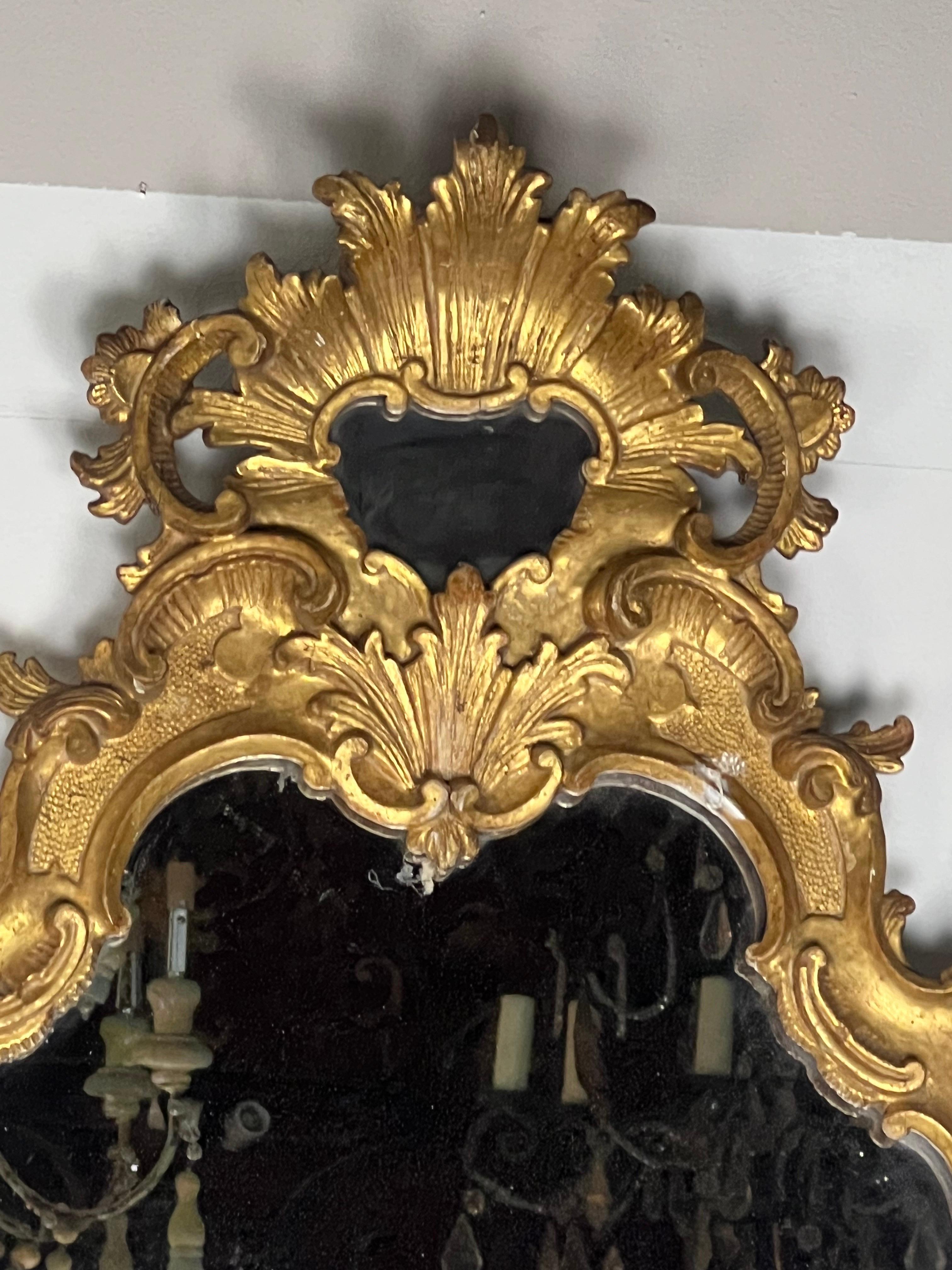 Miroirs italiens en bois doré sculpté du XIXe siècle en vente 6
