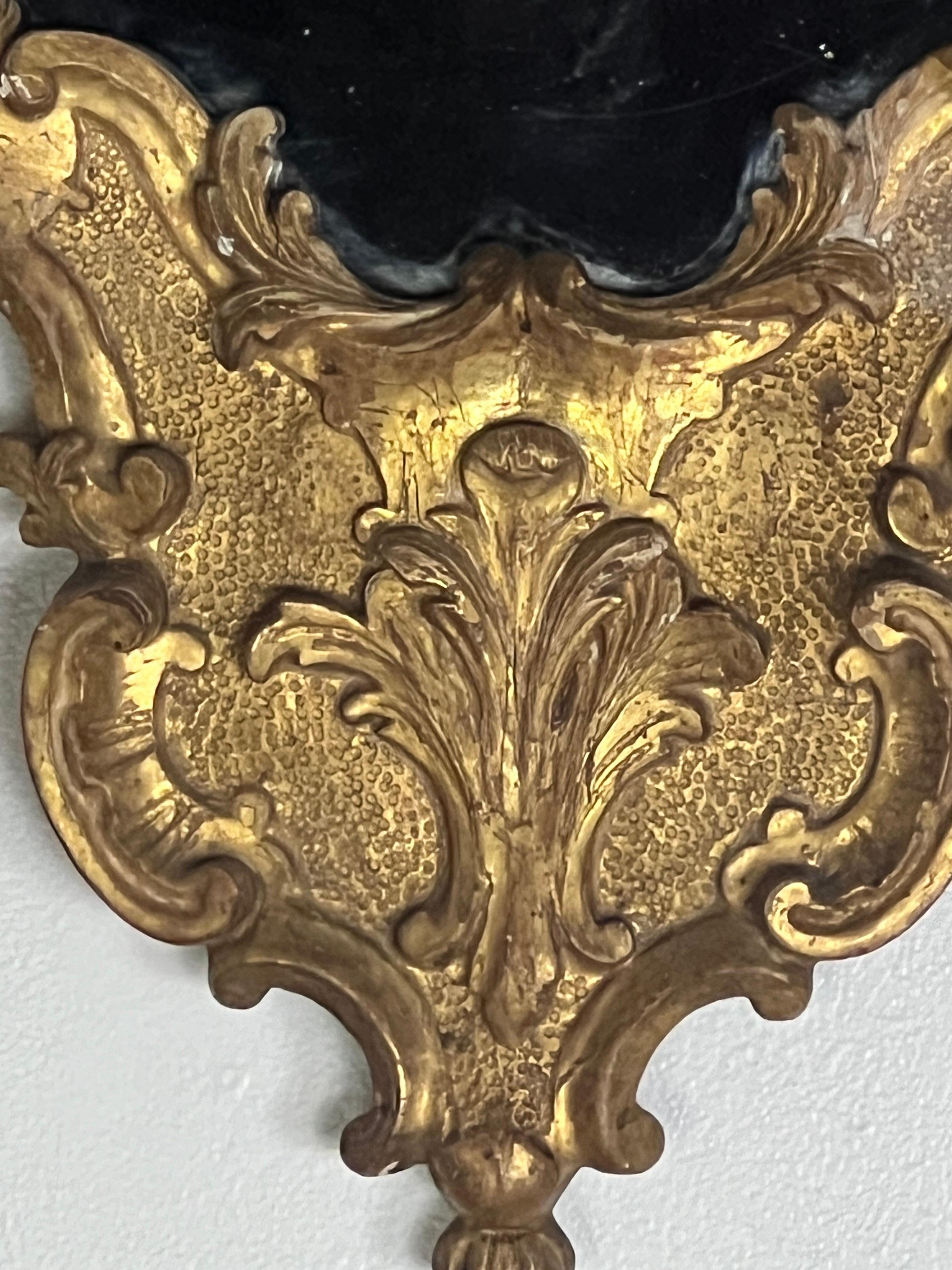 Miroirs italiens en bois doré sculpté du XIXe siècle en vente 1