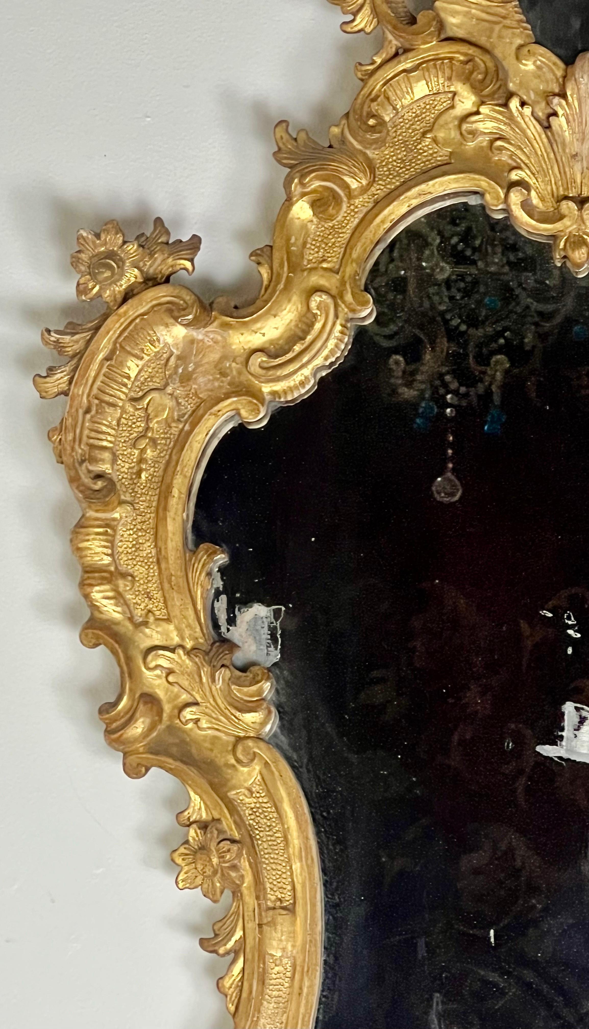 Miroirs italiens en bois doré sculpté du XIXe siècle en vente 2
