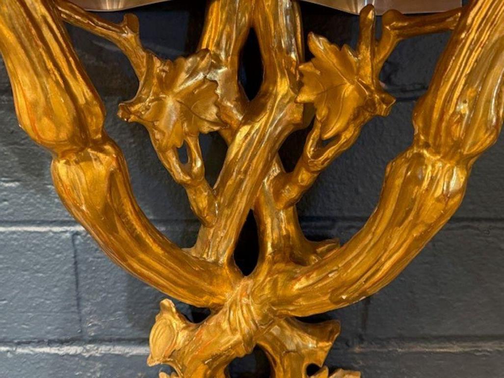 19th Century Italian Carved Giltwood Tree Form Console For Sale 1