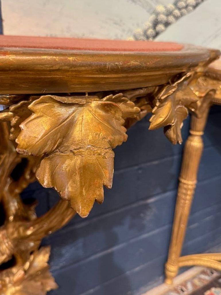 19th Century Italian Carved Giltwood Tree Form Console For Sale 2