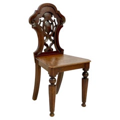 19th Century Italian Carved Hall Chair of Oak