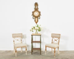 19th Century Italian Carved Louis XVI Style Giltwood Barometer