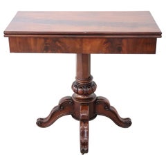 19th Century Italian Carved Mahogany Wood Antique Game Table