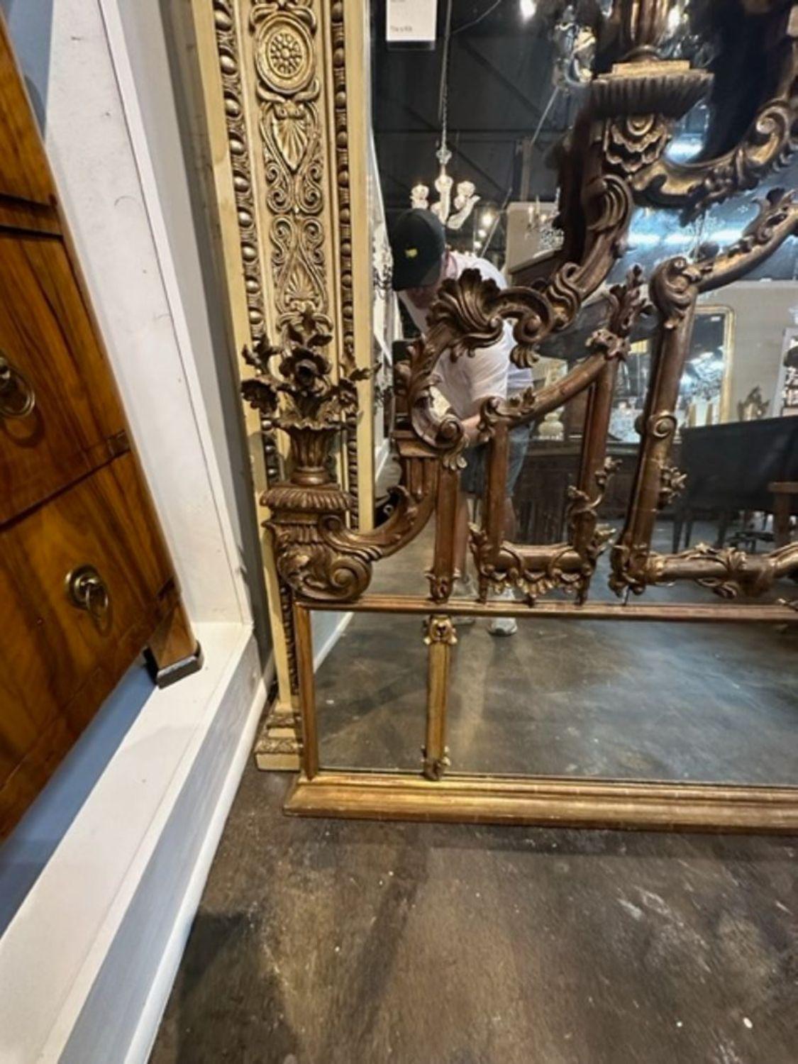 19th Century Italian Carved Mirror/Headboard For Sale 1