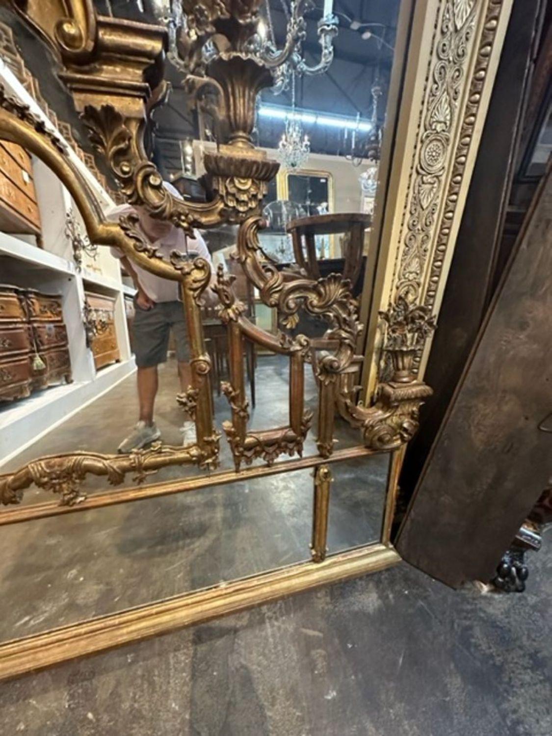 19th Century Italian Carved Mirror/Headboard For Sale 2