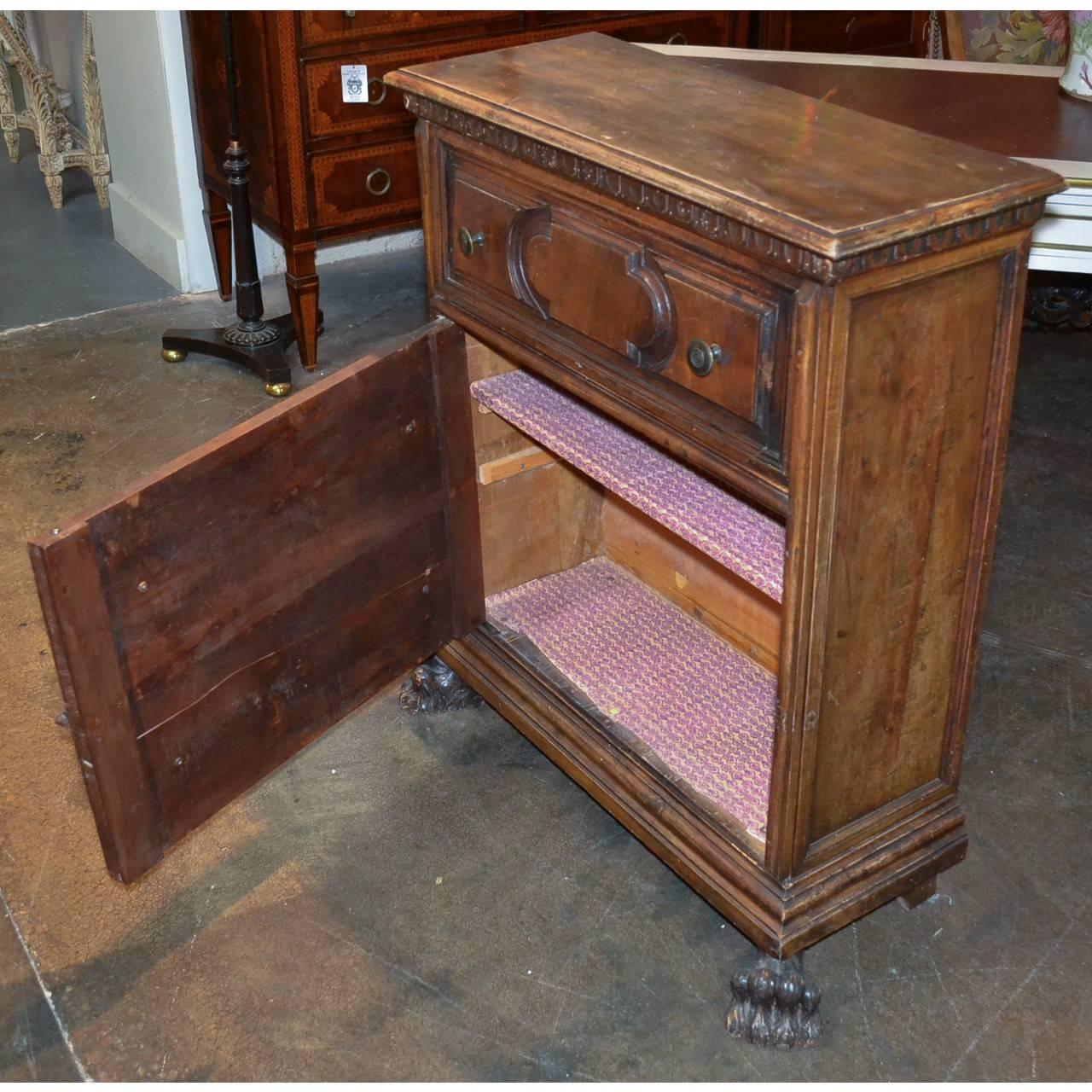19th Century Italian Carved Narrow Chest In Good Condition In Dallas, TX