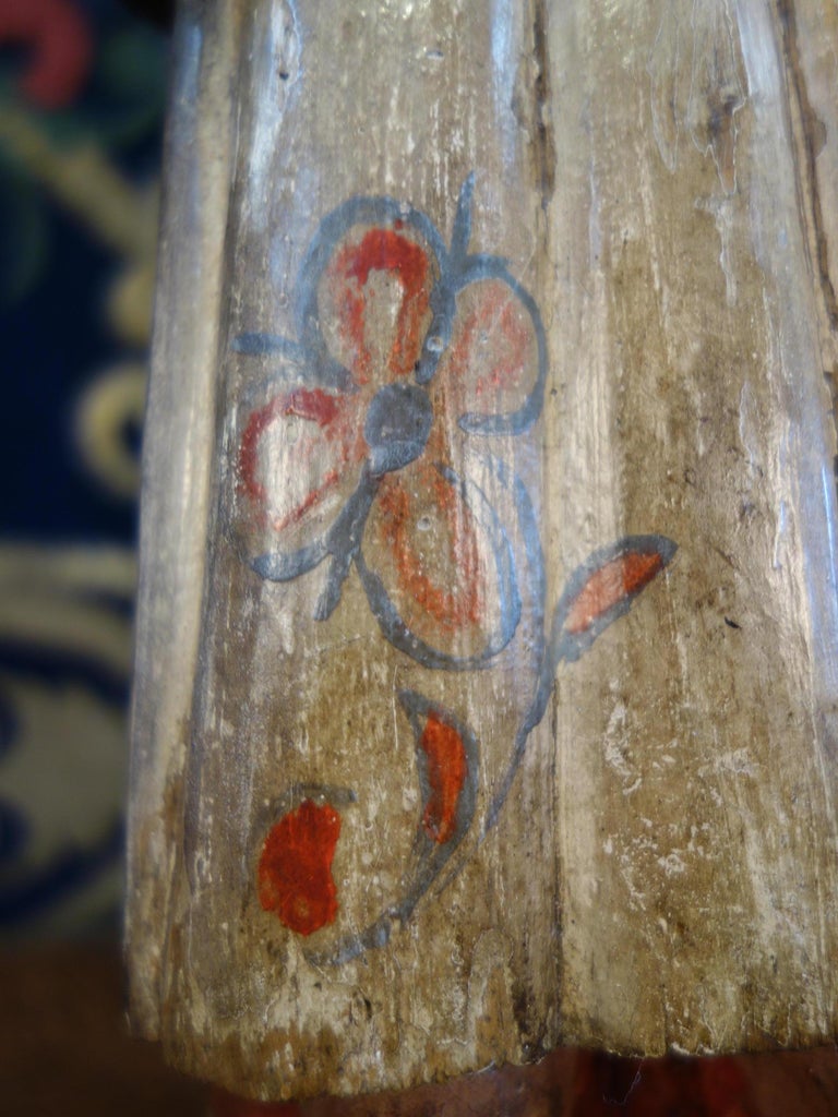 19th Century Italian Carved and Painted Primitive Male Santos Wood ...