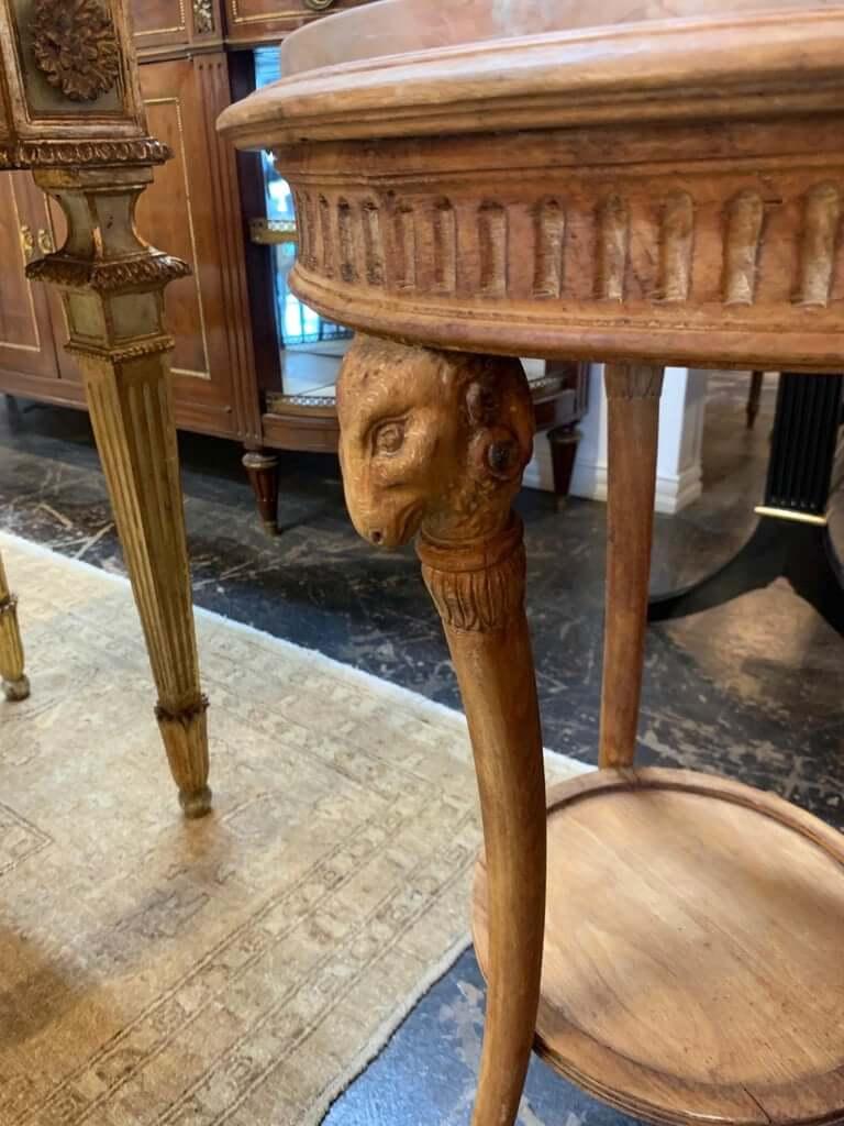 Marble 19th Century Italian Carved Pine Neoclassical Tables For Sale