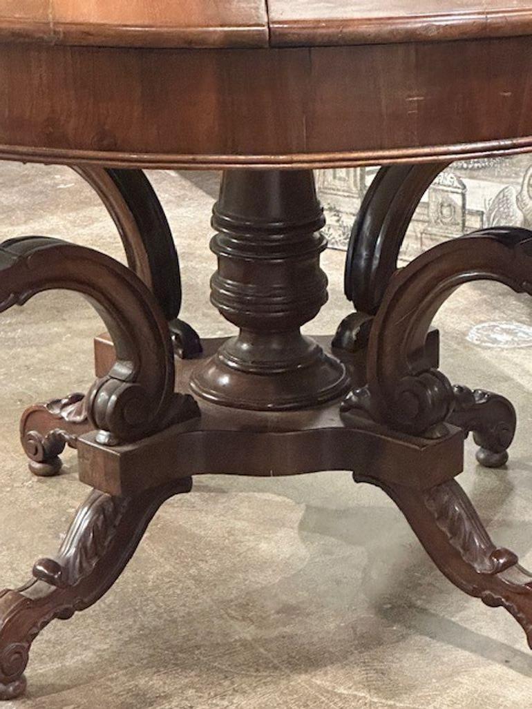 19th Century Italian Carved Walnut Center Table For Sale 1