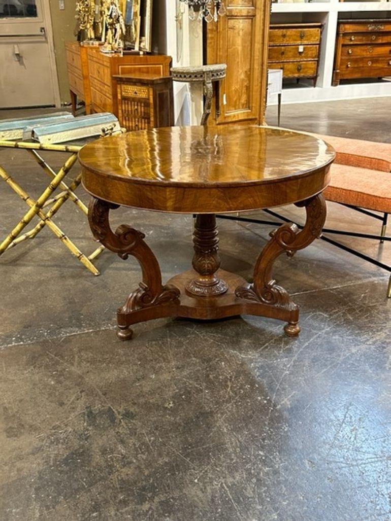 19th Century Italian Carved Walnut Center Table For Sale 3