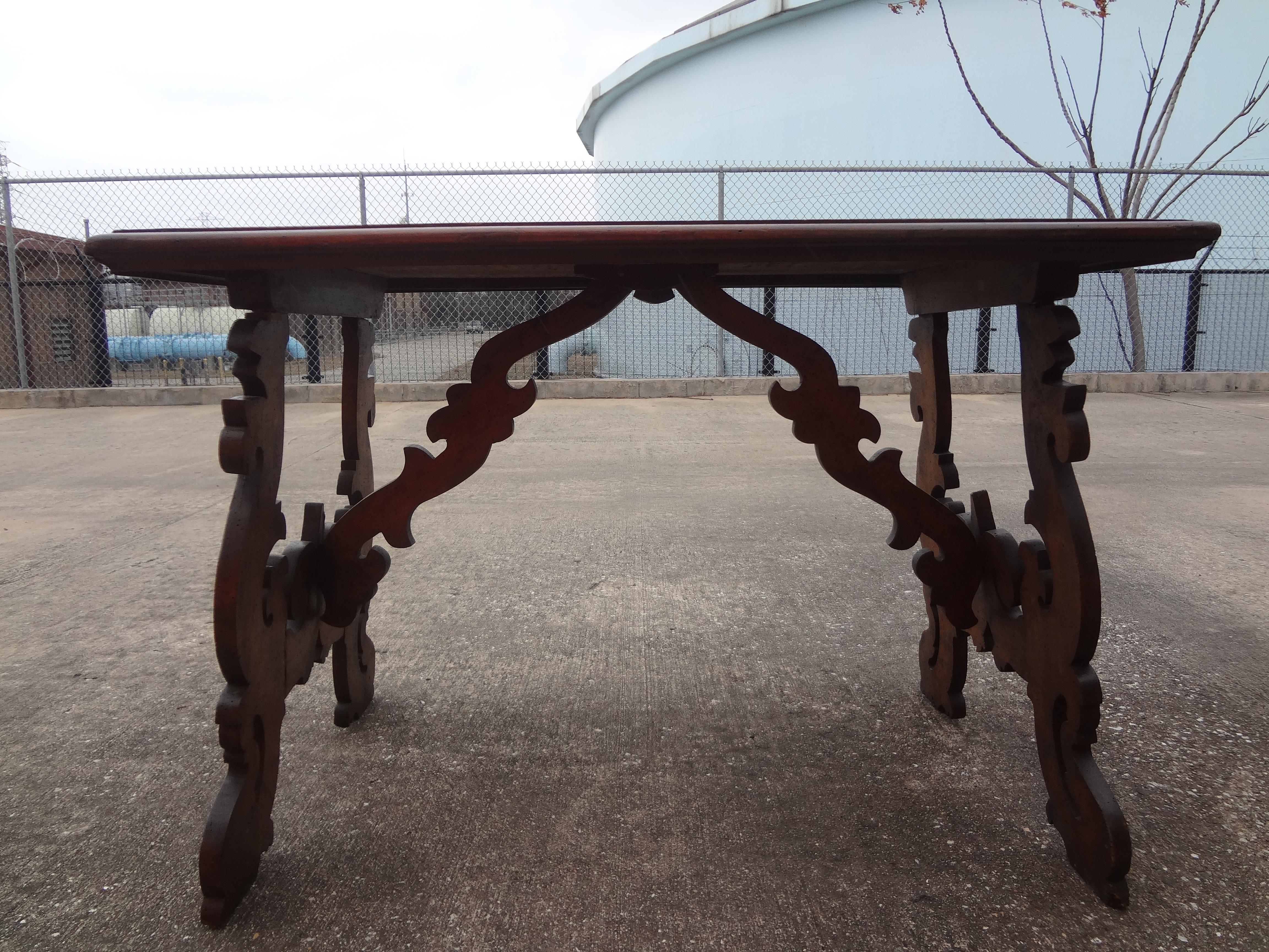 Baroque 19th Century Italian Carved Walnut Table For Sale