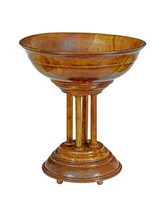 19th century Italian carved walnut tazza