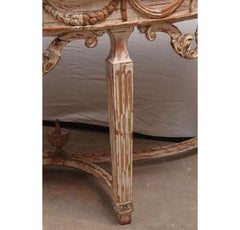 19th Century Italian Carved Wood Demilune Console Table