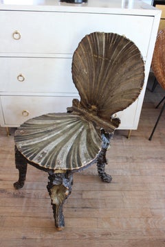 19th Century Italian Carved Wood Grotto Chair