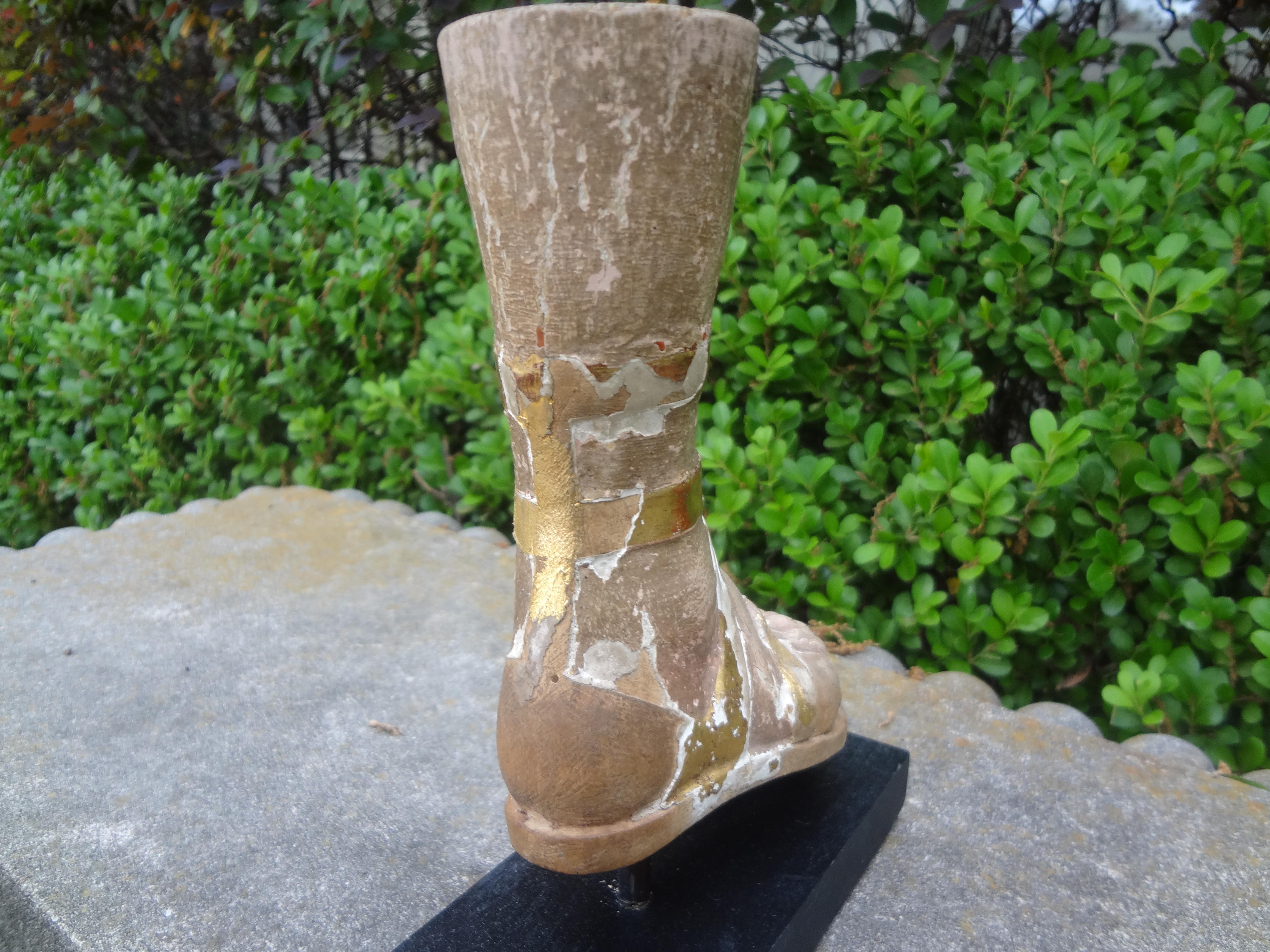 19th Century Italian Carved Wood Santo Foot For Sale 4