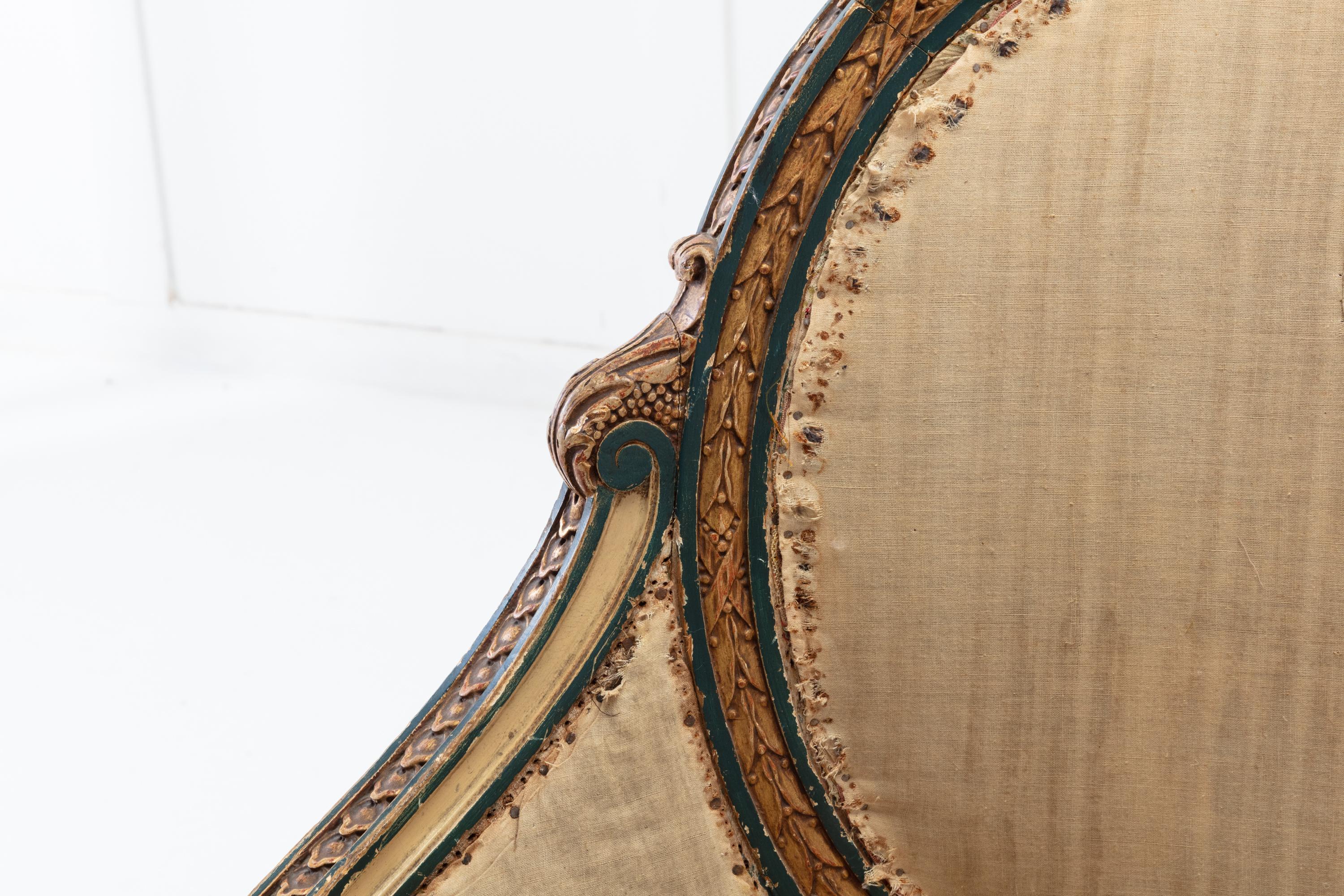 19th Century Italian Carved Wood Sofa 1