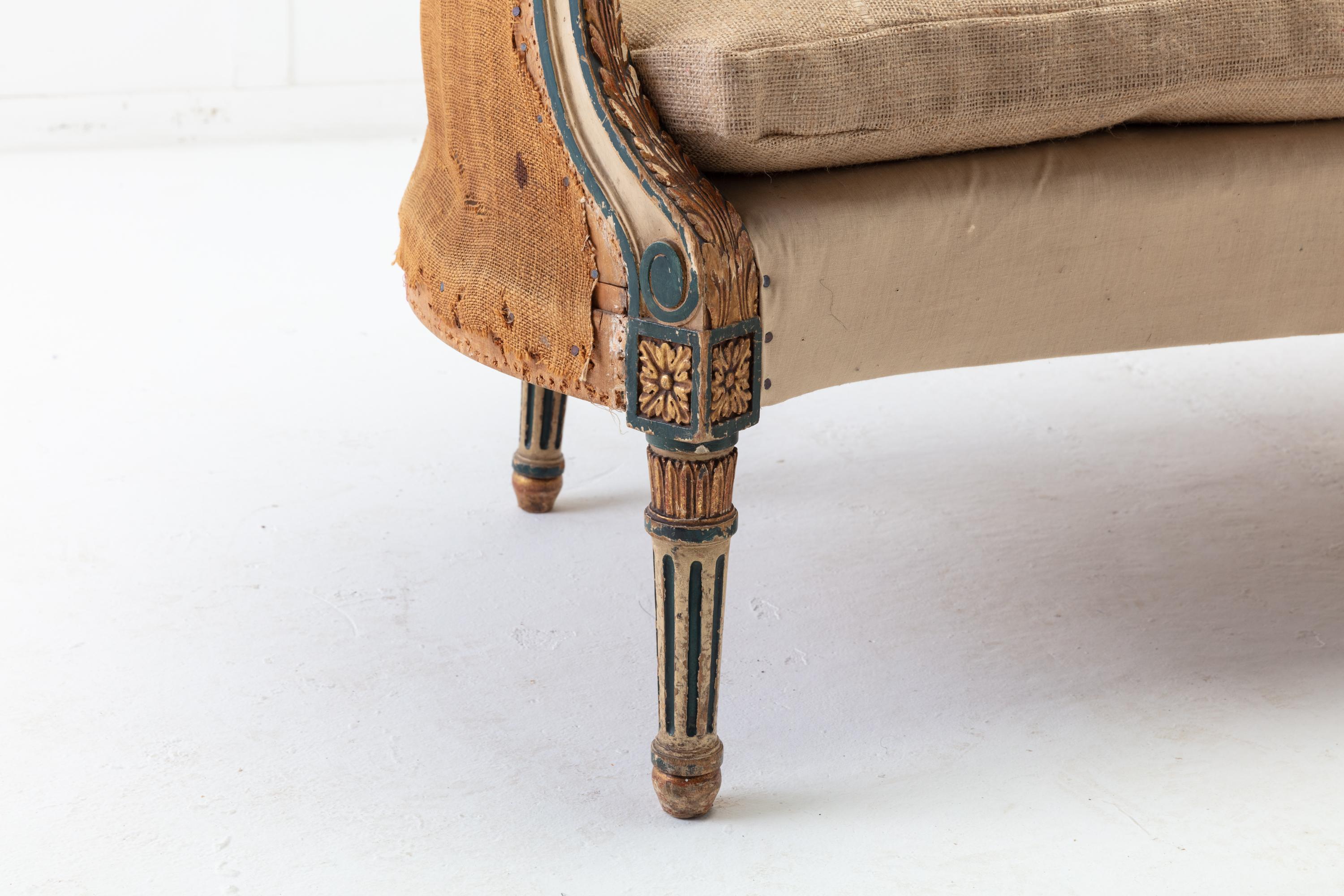 19th Century Italian Carved Wood Sofa 3