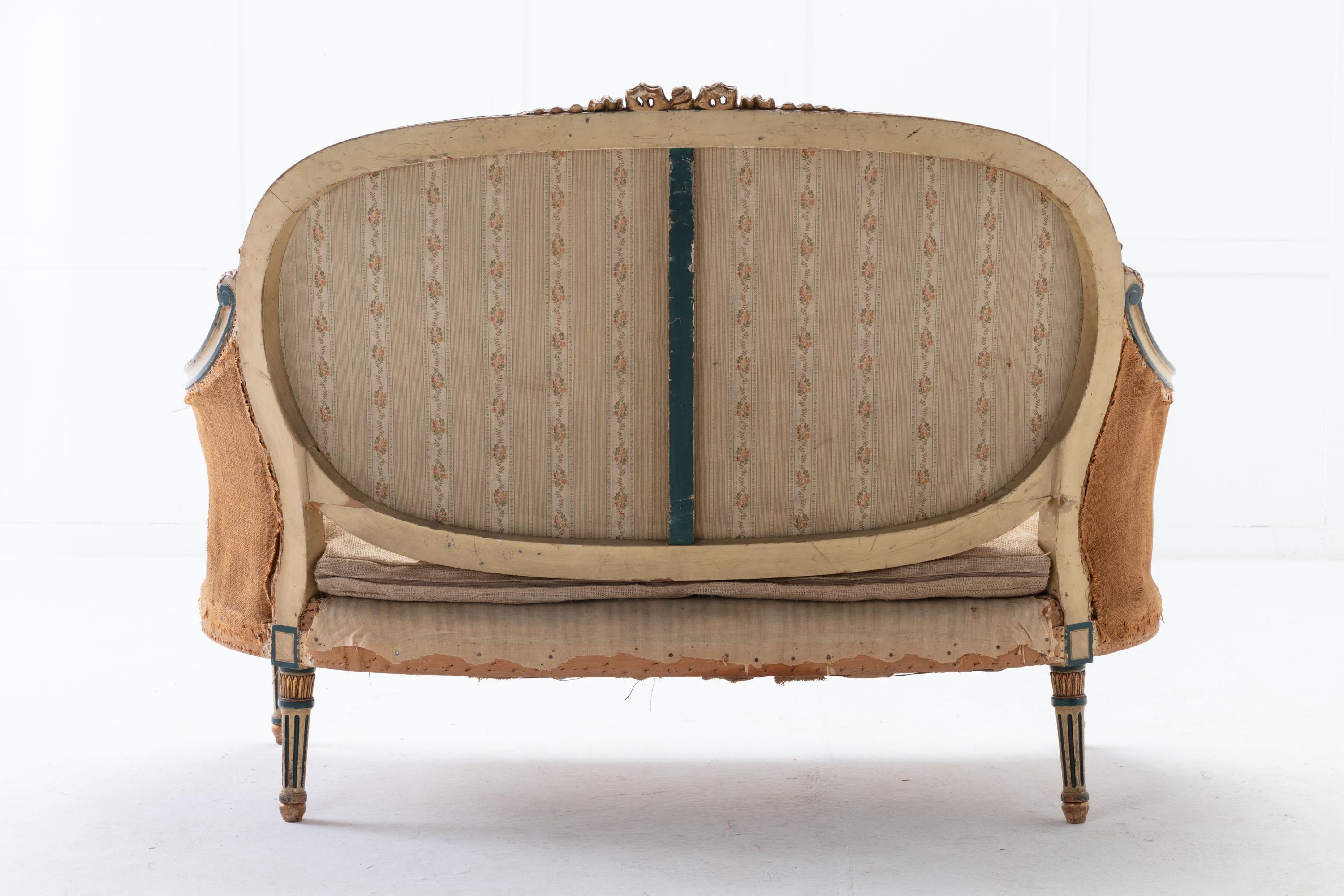 19th Century Italian Carved Wood Sofa 5