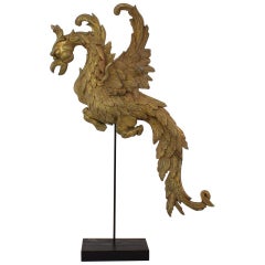 19th Century Italian Carved Wooden Dragon Fragment