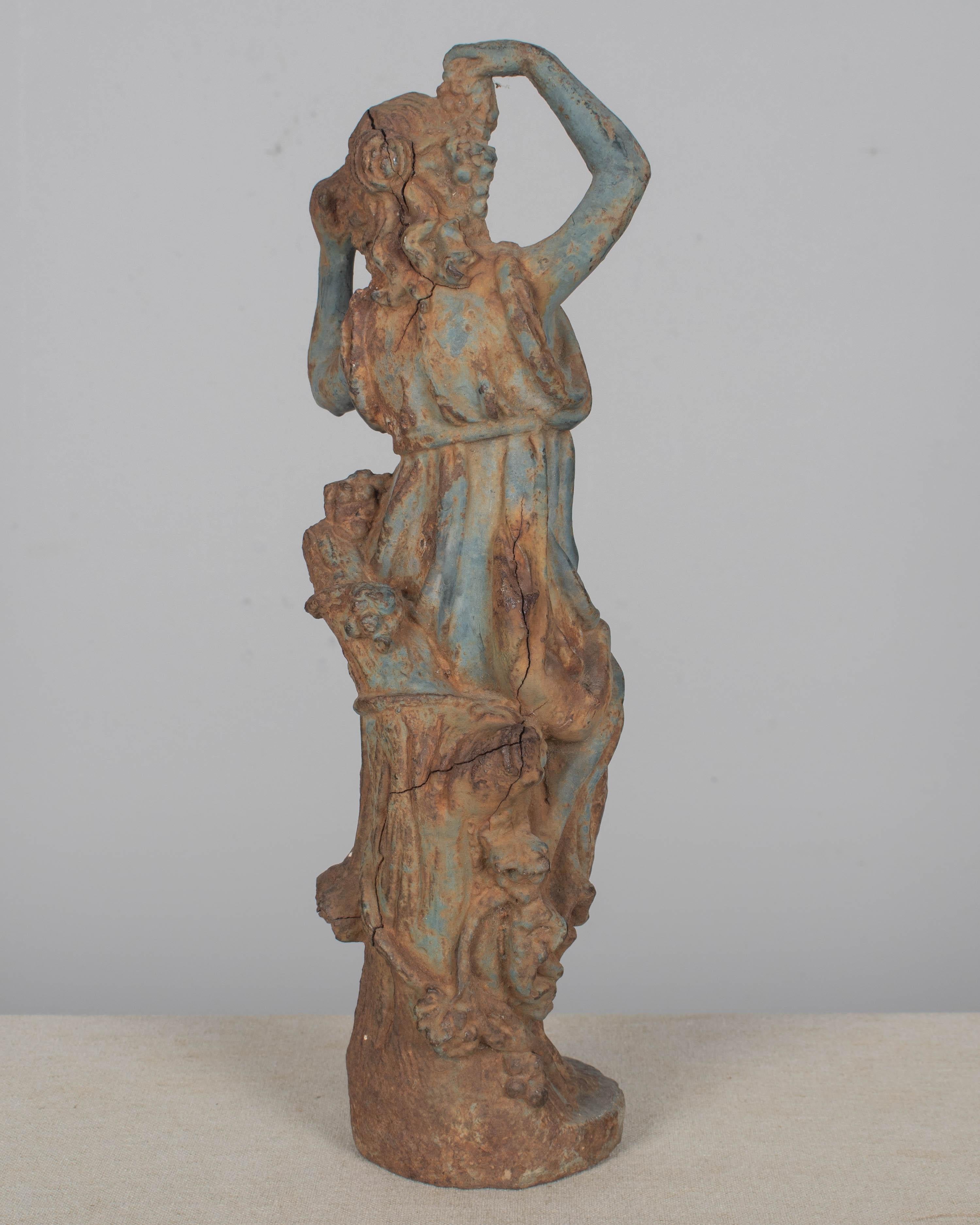 Paire de statues de jardin en fonte italiennes du 19e siècle en vente 1