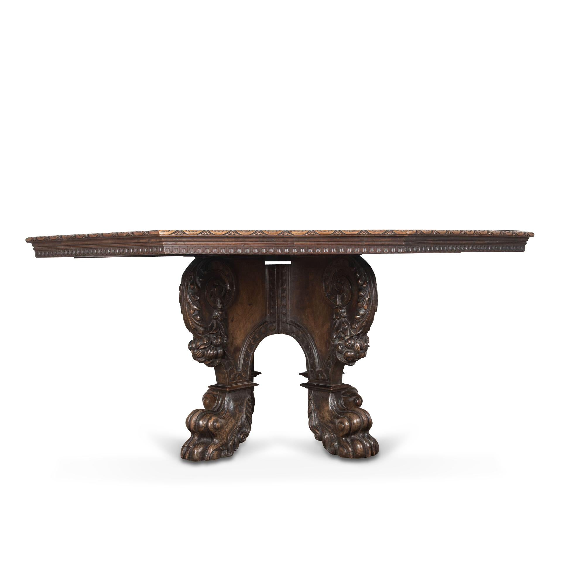 Carved 19th Century Italian Centre Table For Sale