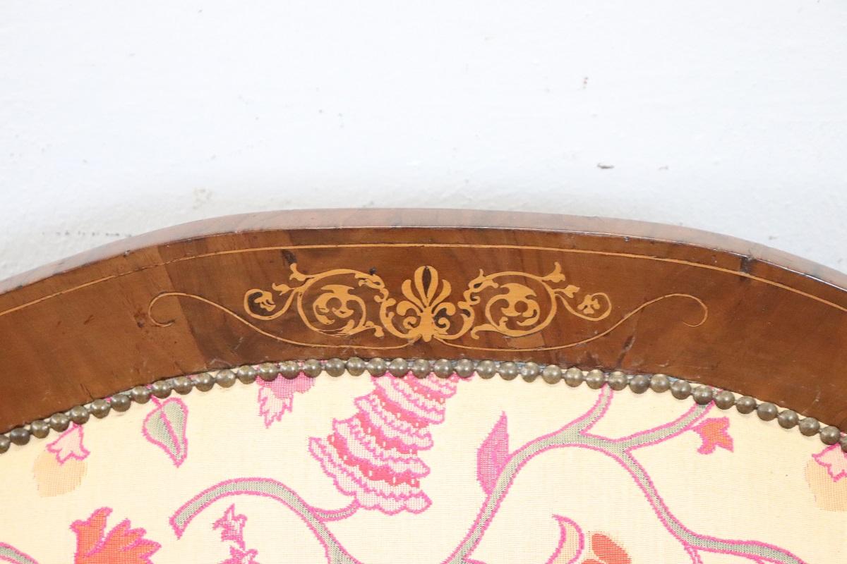 19. Jahrhundert Italienisch Charles X Antike Settee in Nussbaum im Angebot 2