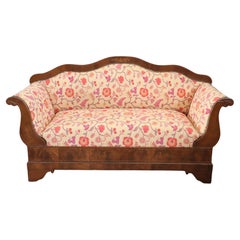 19th Century Italian Charles X Antique Settee in Walnut