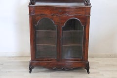19th Century Italian Charles X Antique Vitrine with Etagere