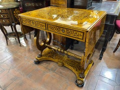 19th Century Italian Charles X Birdseye Maple Inlaid Sofa Table, 1820