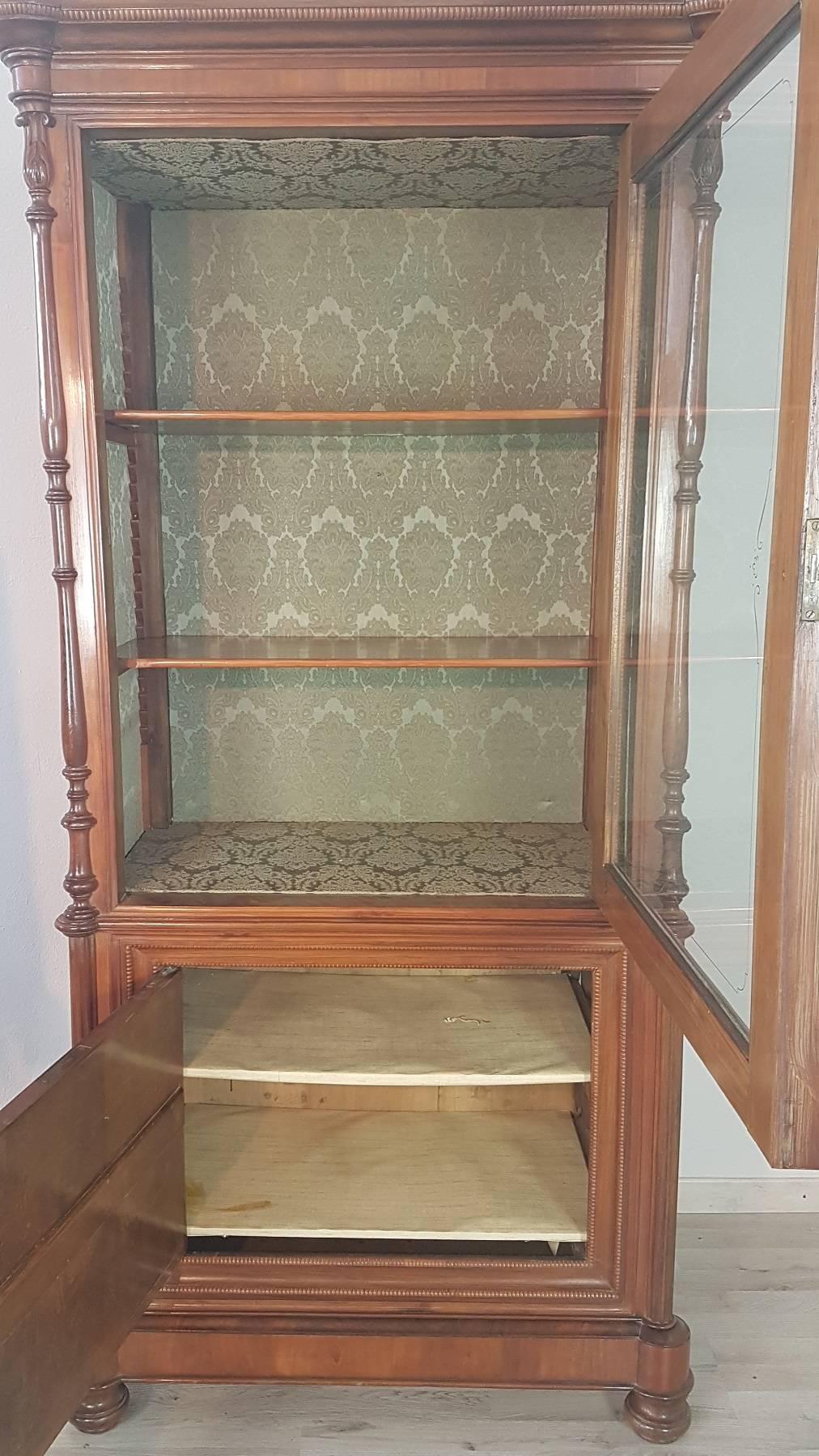 19th Century Italian Charles X Cherry Wood Cabinet 1