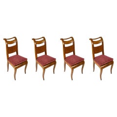 19th Century Italian Charles X Four Chairs Dining Room Set