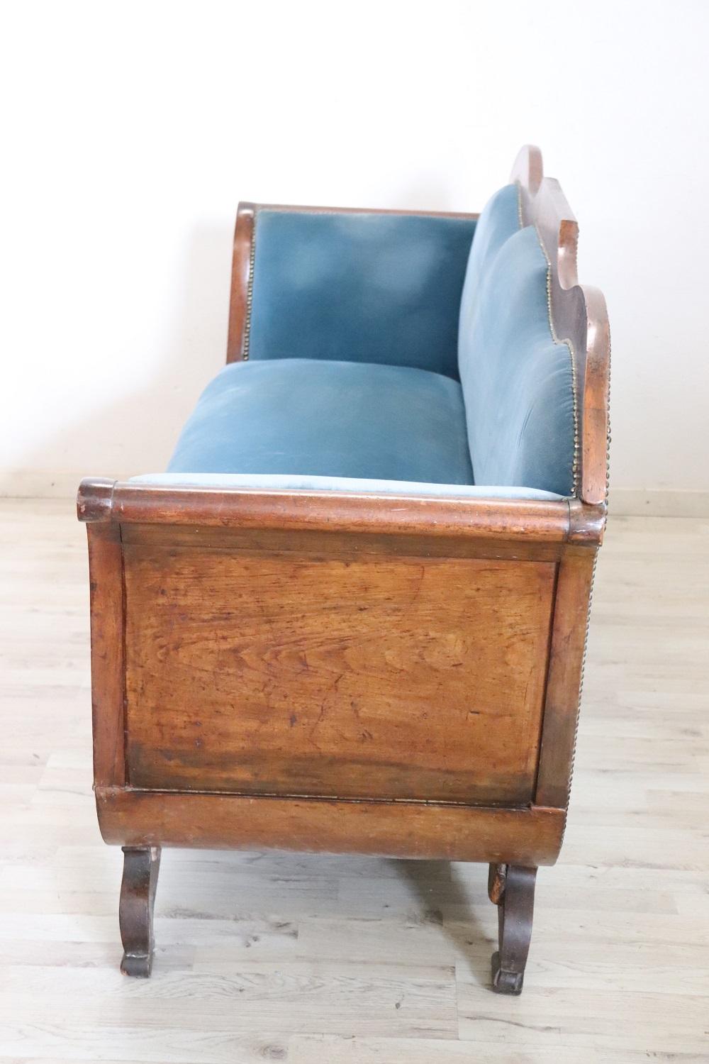 Antikes italienisches Charles-XV-Sessel mit Intarsien aus Nussbaumholz, 19. Jahrhundert im Angebot 2