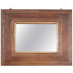 Miroir mural italien du 19ème siècle en noyer incrusté de Charles X