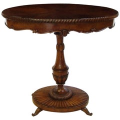 19th Century Italian Charles X Oval Centre Table in Solid Walnut and Briar Root