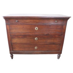 19th Century Italian Charles X Walnut Antique Chest of Drawers or Dresser
