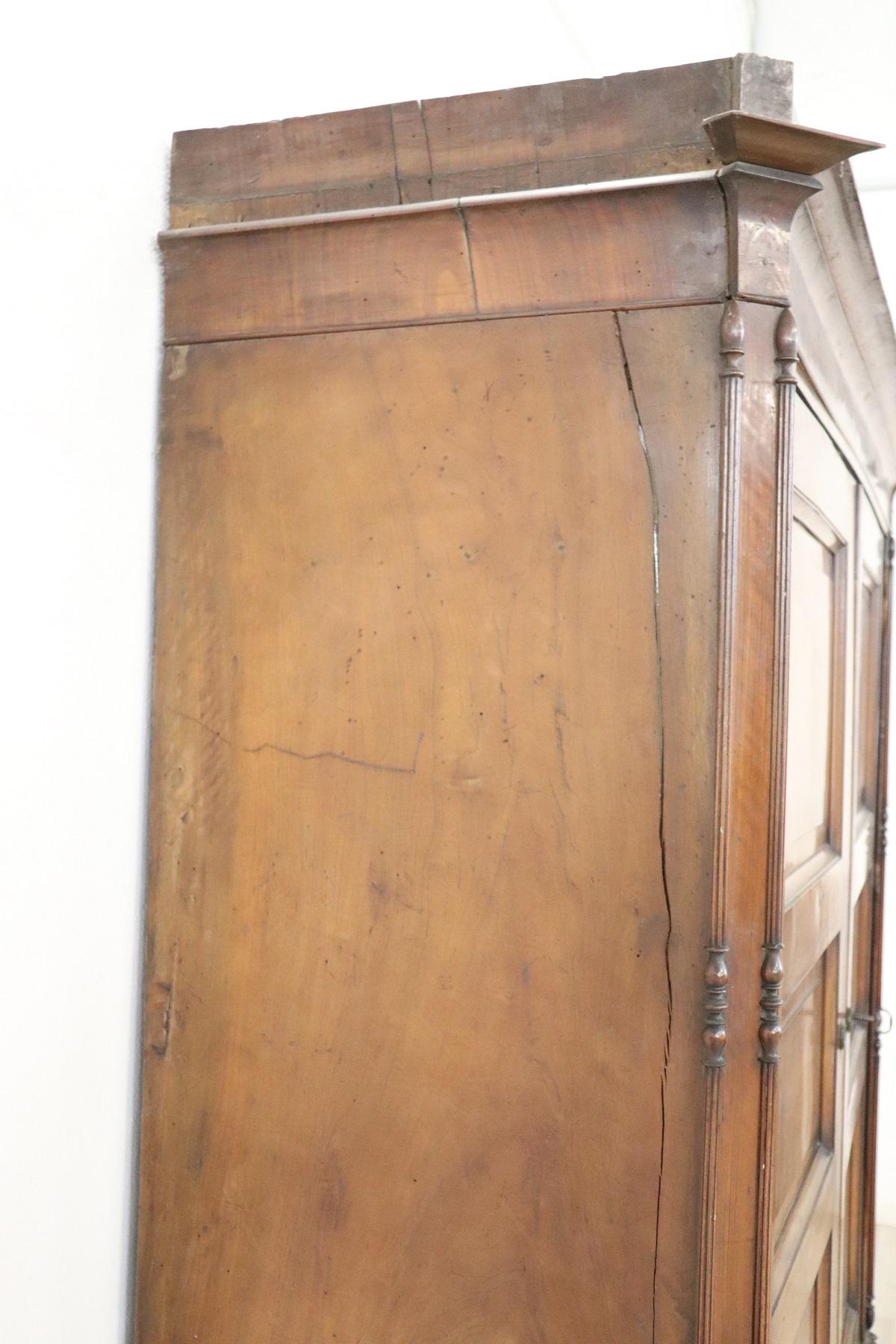 19th Century Italian Charles X Walnut Wardrobe or Armoire 5