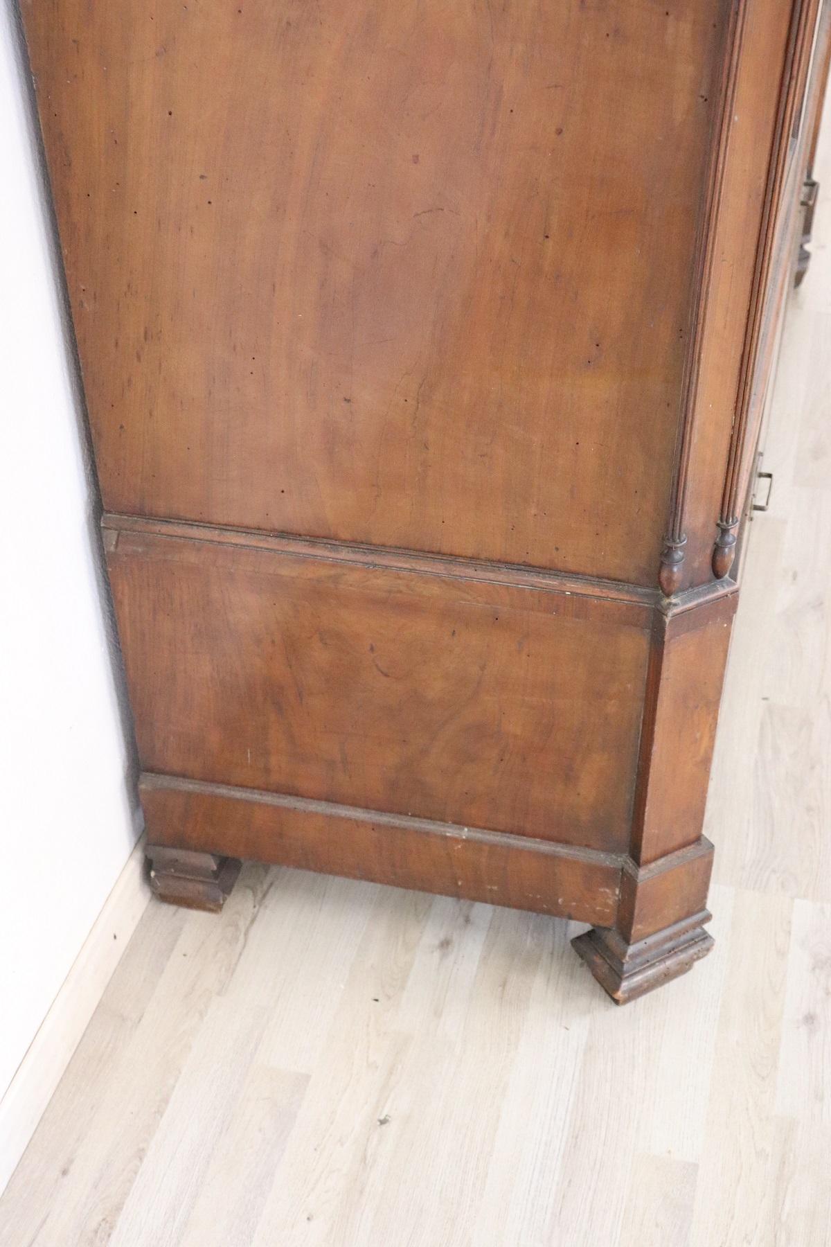 19th Century Italian Charles X Walnut Wardrobe or Armoire 6