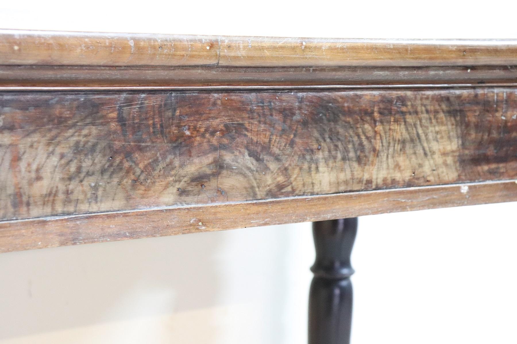 19th Century Italian Charles X Walnut Wood Antique Writing Desk 6