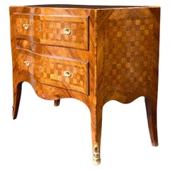 19th Century Italian Checkerboard Marquetry Two Drawer Commode