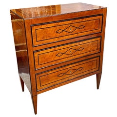 19th Century Italian Cherrywood and Ebony Inlaid Commode