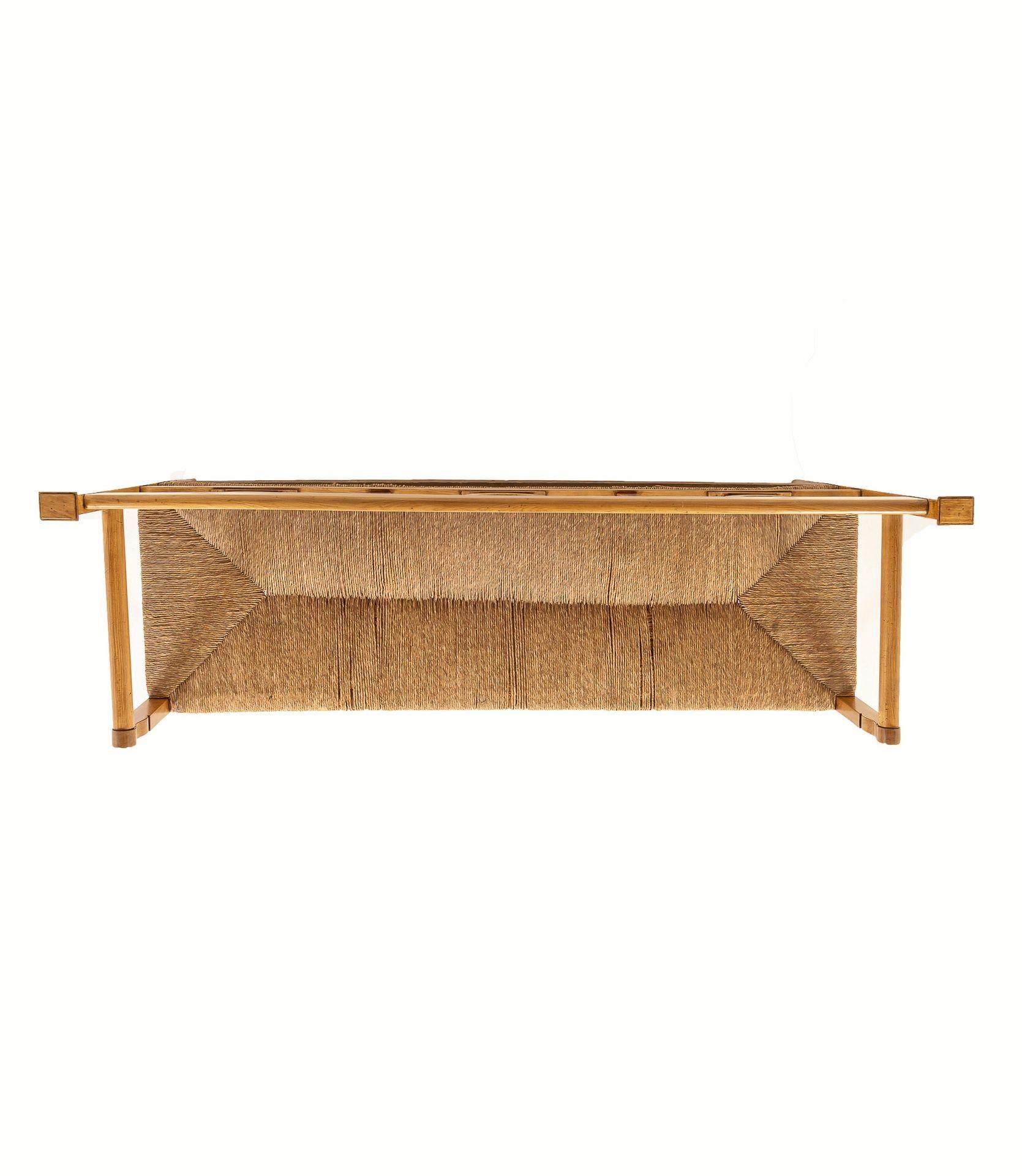 Upholstery 19th Century Italian Cherrywood Rush Seat Bench For Sale