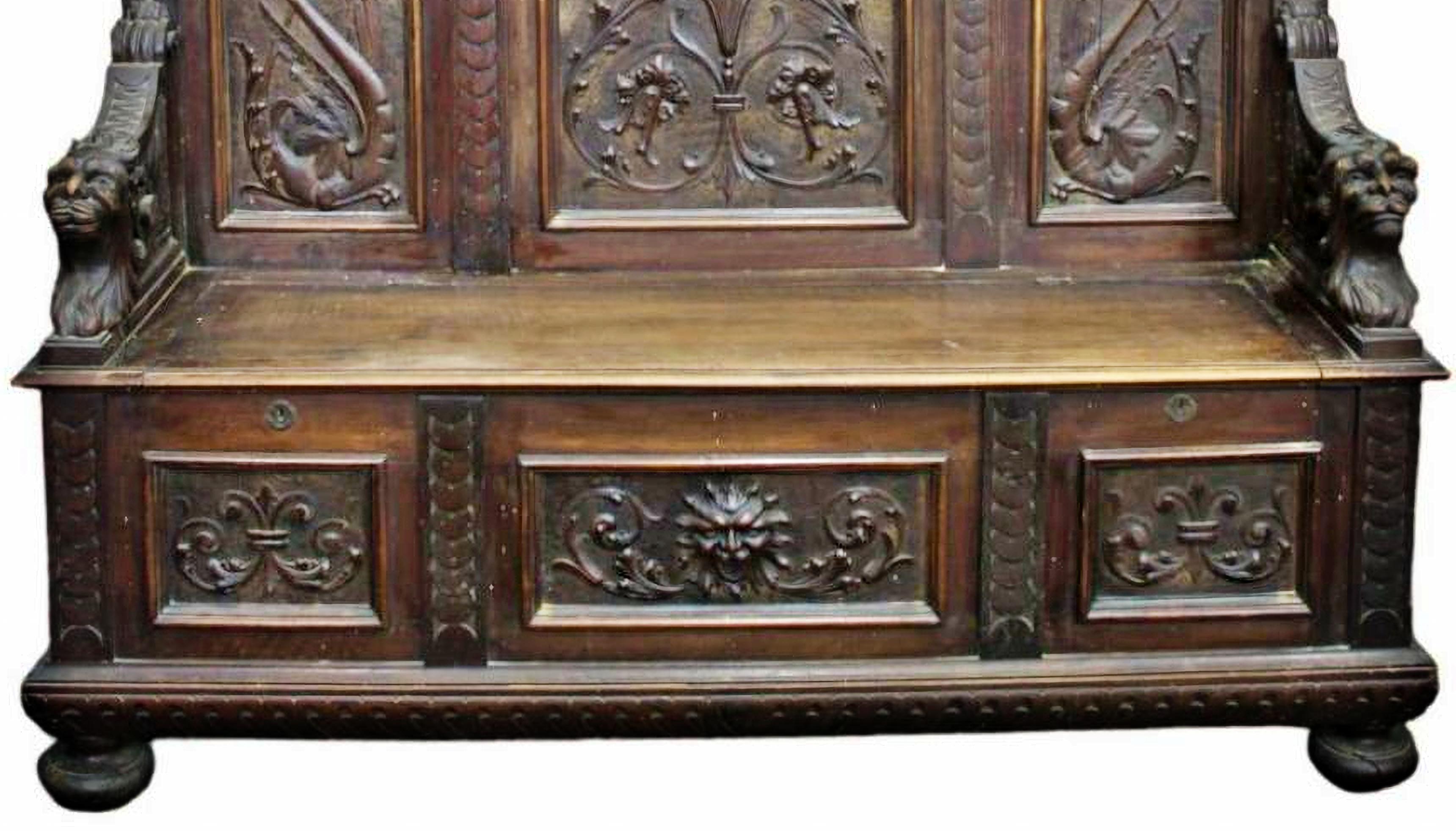 Renaissance 19th Century Italian CHEST WITH STAND For Sale