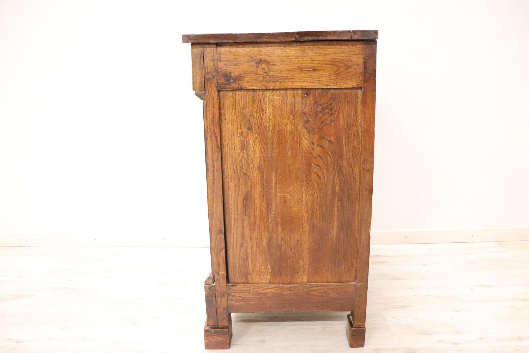 Mid-19th Century 19th Century Italian Chestnut Wood Small Rustic Sideboard, Buffet or Credenza