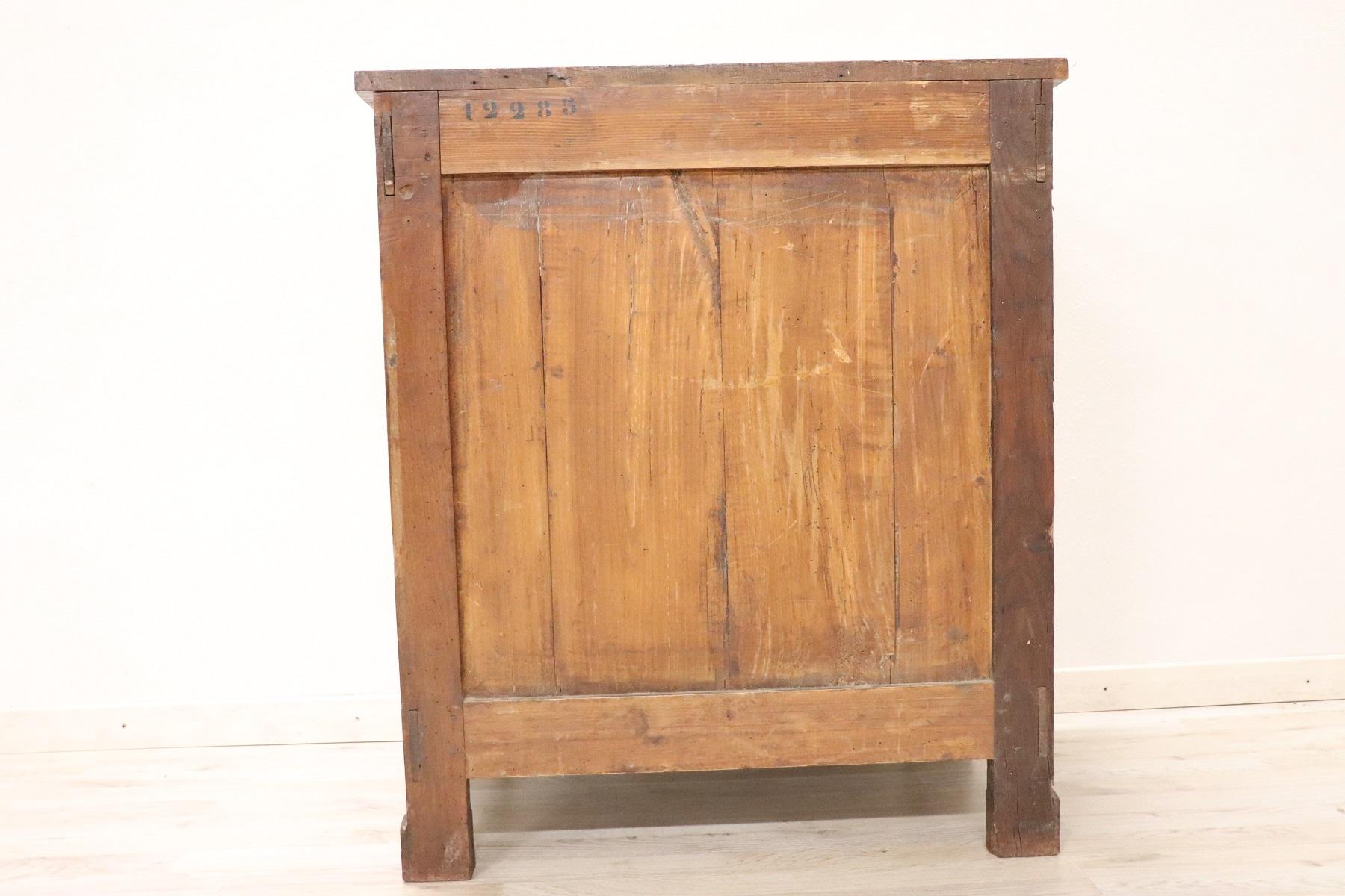19th Century Italian Chestnut Wood Small Rustic Sideboard, Buffet or Credenza 1