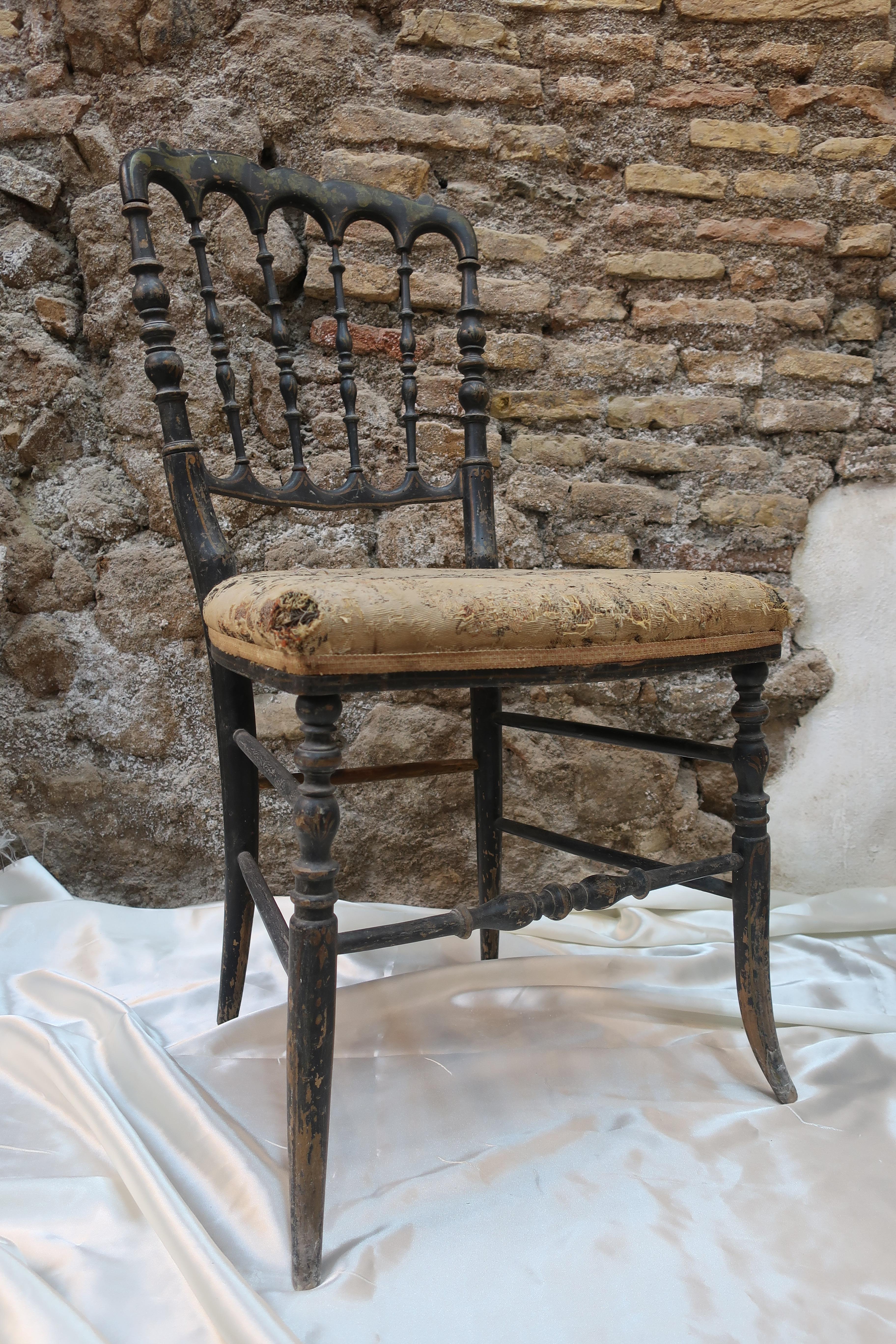 19th century italian Chiavari style pair of chairs For Sale 1
