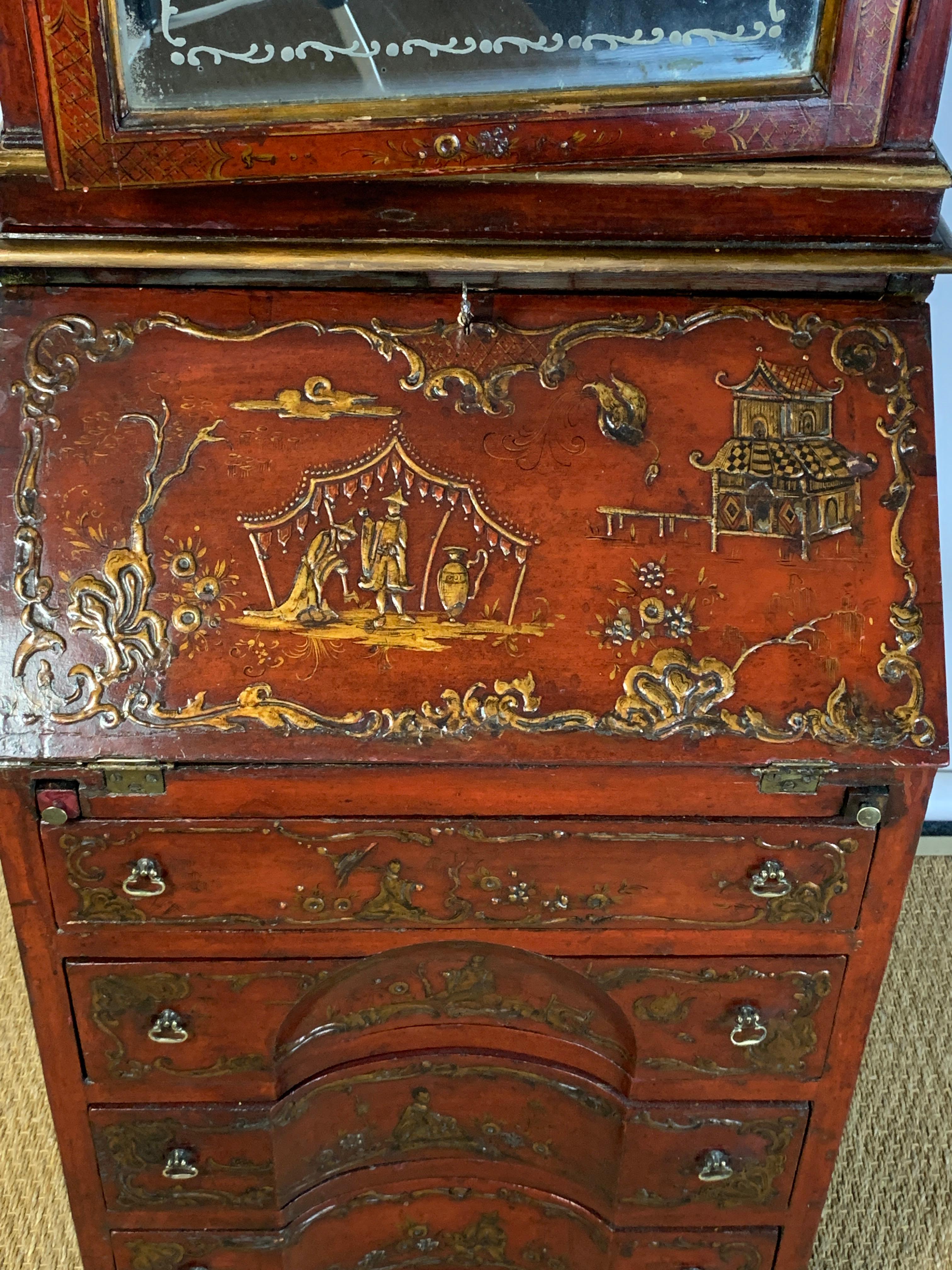19th Century Italian Chinoiserie Decorated Secretary Desk 6