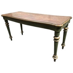 19th Century Italian Coated Wood Console with Decorated Top, 1890s