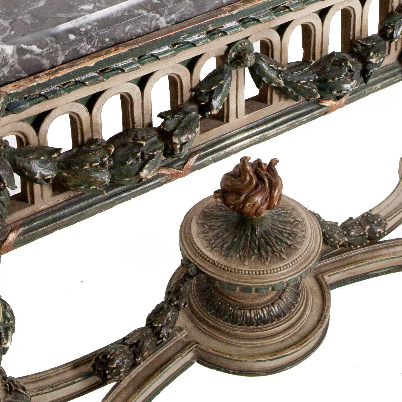 Rococo 19th Century Italian Console Table For Sale
