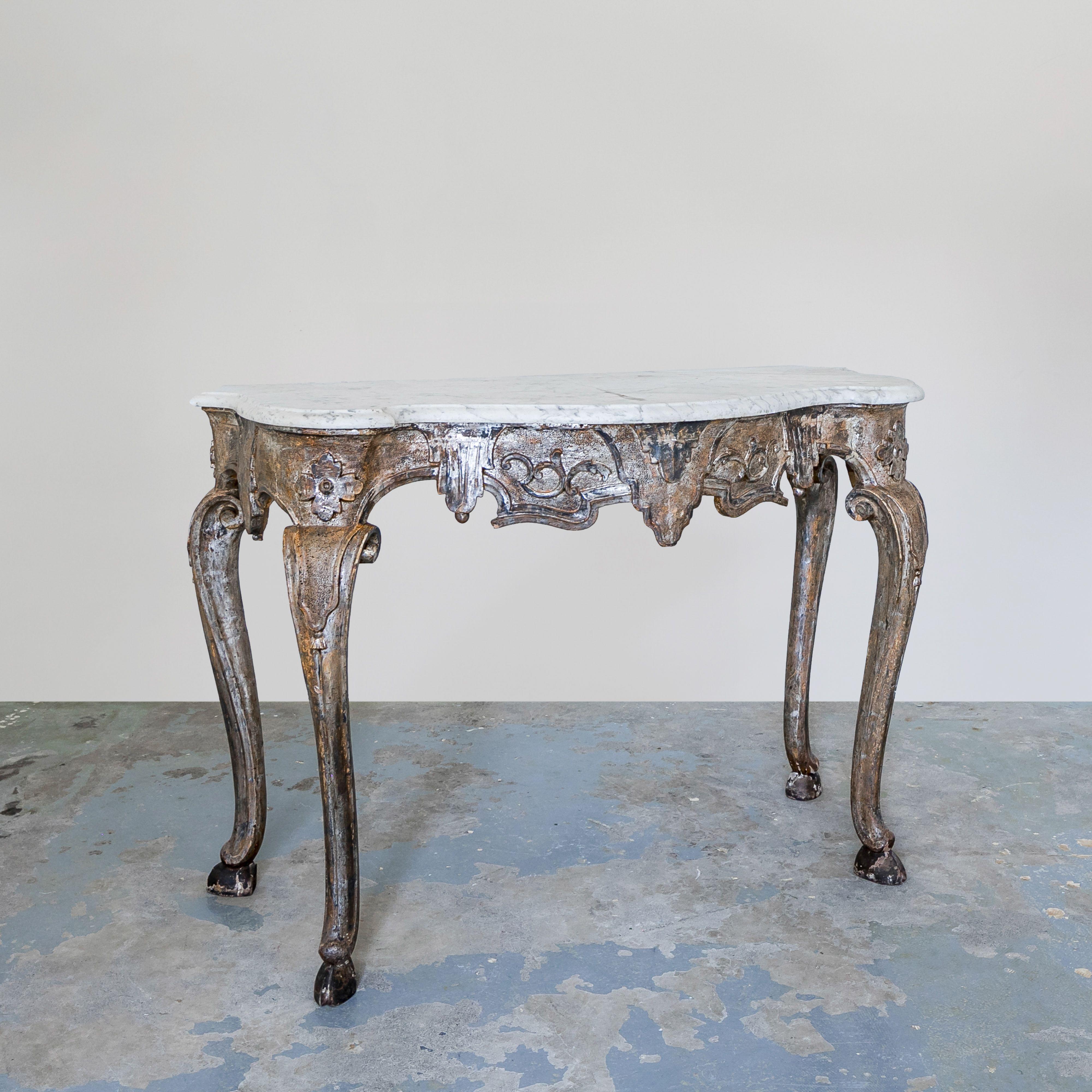 Empire 19th Century Italian Console with Marble Top For Sale